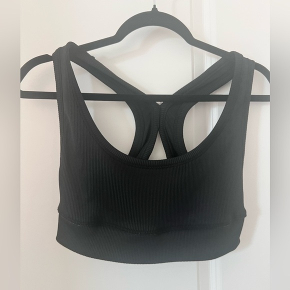 Zara Tops - Zara Raceback Black Ribbed Cropped Top Size Large